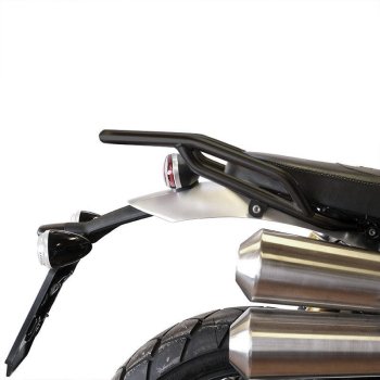 Atlas Aluminium Top Case 44L universal + Black rear luggage rack with passenger grip Triumph Scrambler 1200 X & XE