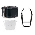 Atlas Aluminium Top Case 44L universal + Black rear luggage rack with passenger grip Triumph Scrambler 1200 X & XE