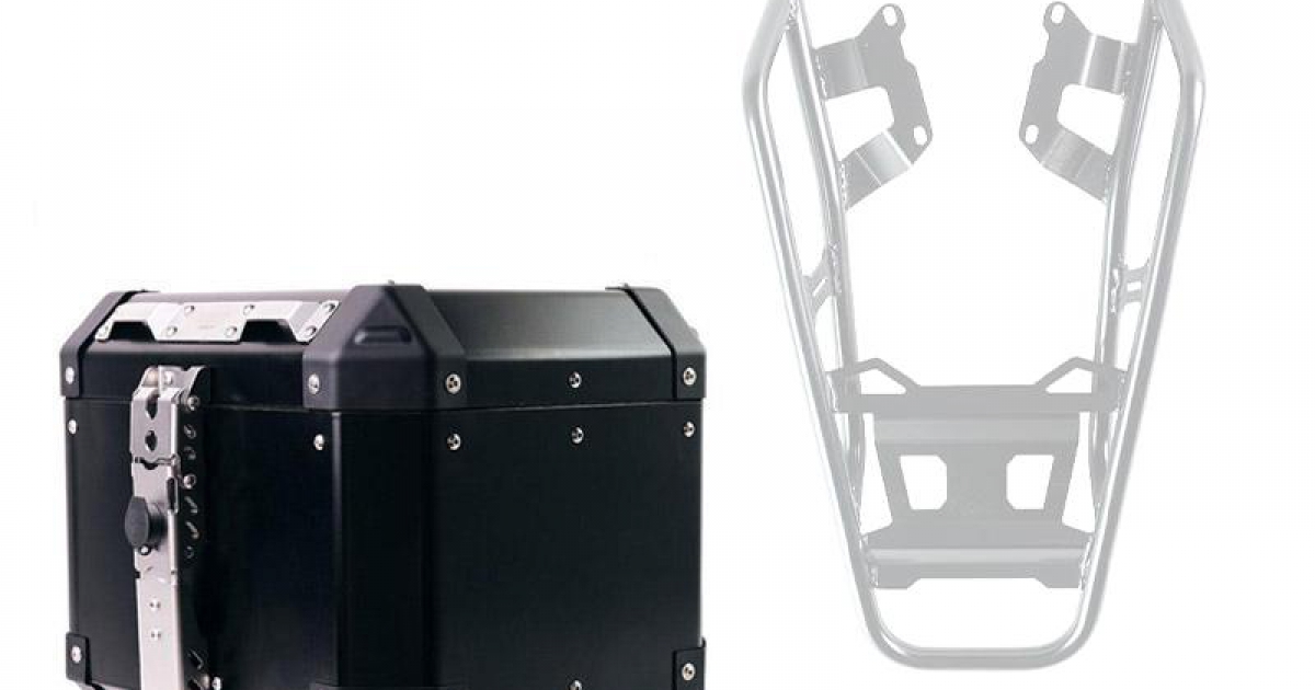 Atlas 36L Aluminum Top Case + Rear luggage rack with passenger grip