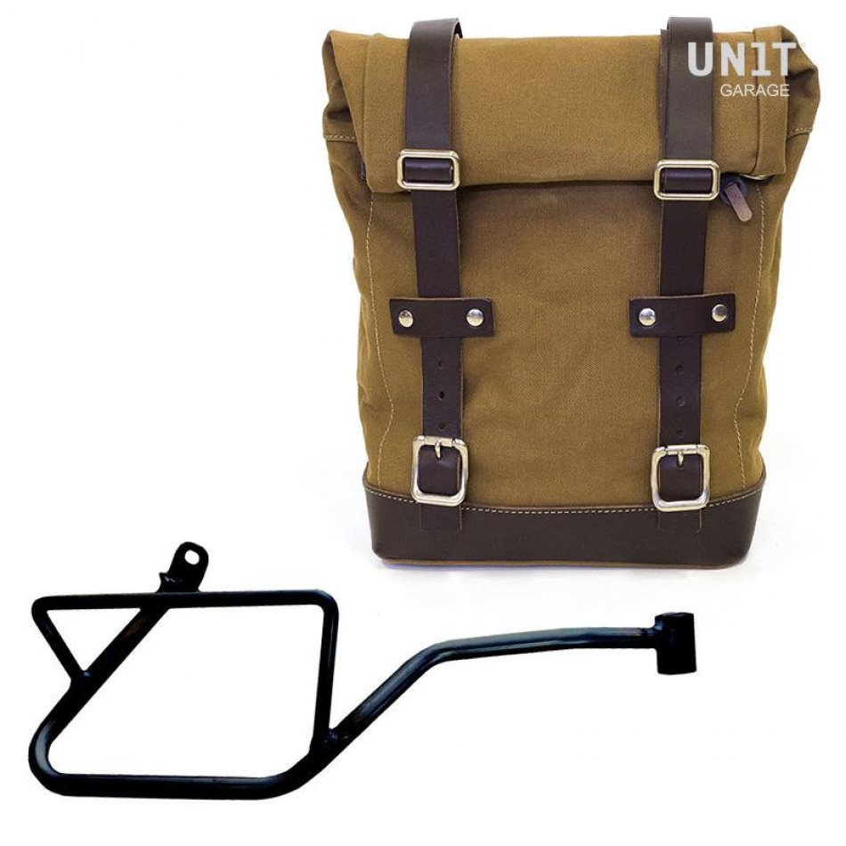 Canvas side pannier 10L-14L + Right Frame Moto Guzzi V7 EURO5 PLUS (2025 until now)
