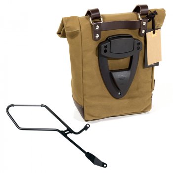 Canvas side pannier 10L-14L + Right Frame Triumph Bonneville Bobber