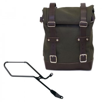 Canvas side pannier 10L-14L + Right Frame Triumph Bonneville Bobber