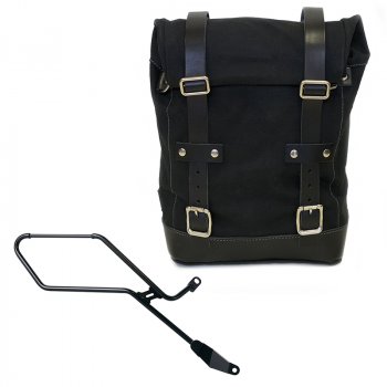 Canvas side pannier 10L-14L + Right Frame Triumph Bonneville Bobber