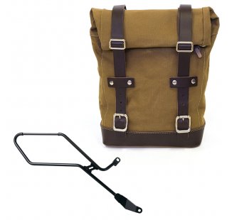 Canvas side pannier 10L-14L + Right Frame Triumph Bonneville Bobber