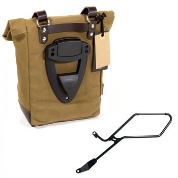 Canvas side pannier 10L-14L + Left Frame Triumph Bonneville Bobber
