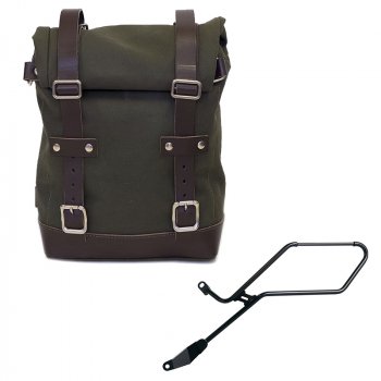 Canvas side pannier 10L-14L + Left Frame Triumph Bonneville Bobber