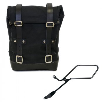 Canvas side pannier 10L-14L + Left Frame Triumph Bonneville Bobber