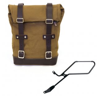Canvas side pannier 10L-14L + Left Frame Triumph Bonneville Bobber