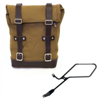 Canvas side pannier 10L-14L + Left Frame Triumph Bonneville Bobber