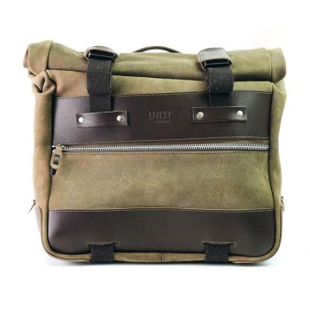 Cult side pannier in split leather, 40L – 50L + Right Aluminium plate BMW R1300GS ADV