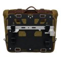 Cult side pannier in split leather, 40L – 50L + Right Aluminium plate BMW R1300GS ADV
