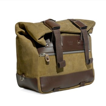 Cult side pannier in split leather, 40L – 50L + Right Aluminium plate BMW R1300GS ADV