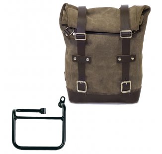 Waxed suede side pannier 10L-14L + Right Subframe BMW CE 02