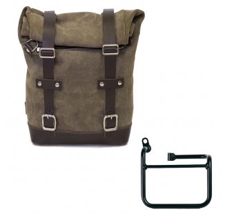 Waxed suede side pannier 10L-14L + Left Subframe BMW CE 02