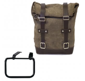 Waxed suede side pannier 10L-14L + Right Frame BMW R12 G/S