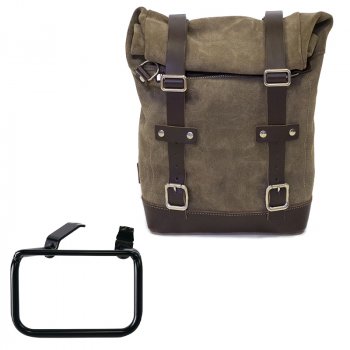 Waxed suede side pannier 10L-14L + Right Frame BMW R12 G/S