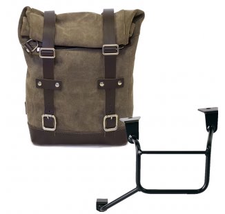 Waxed suede side pannier 10L-14L + Left Frame Honda CRF1100L Africa Twin & Adventure Sports (2024 until now)