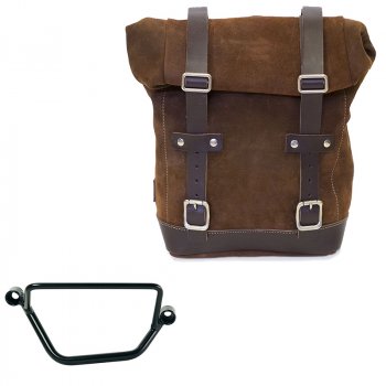 Waxed suede side pannier 10L-14L + Right Frame Honda GB350S