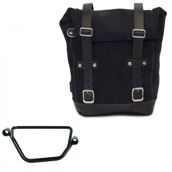 Waxed suede side pannier 10L-14L + Right Frame Honda GB350S