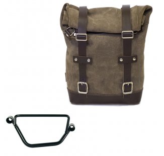 Waxed suede side pannier 10L-14L + Right Frame Honda GB350S