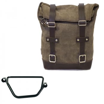 Waxed suede side pannier 10L-14L + Right Frame Honda GB350S