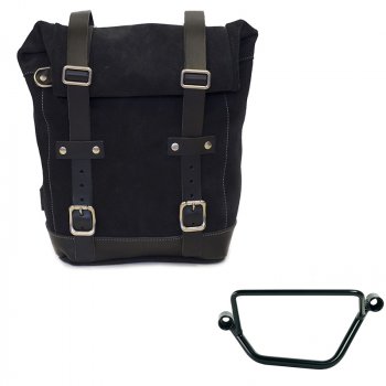 Waxed suede side pannier 10L-14L + Left Frame Honda GB350S