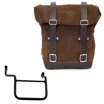 Waxed suede side pannier 10L-14L + Right Frame Honda Transalp 750 (2023 until now)