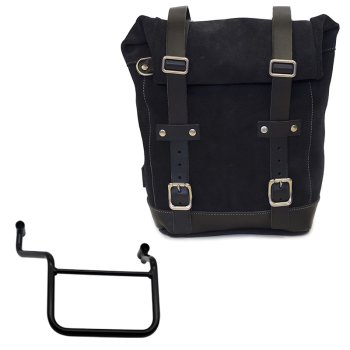 Waxed suede side pannier 10L-14L + Right Frame Honda Transalp 750 (2023 until now)