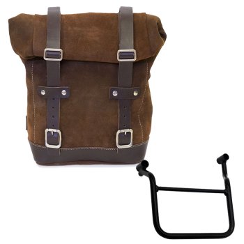 Waxed suede side pannier 10L-14L + Left Frame Honda Transalp 750 (2023 until now)
