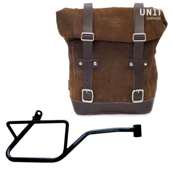 Waxed suede side pannier 10L-14L + Right Frame Moto Guzzi V7 EURO5 PLUS (2025 until now)