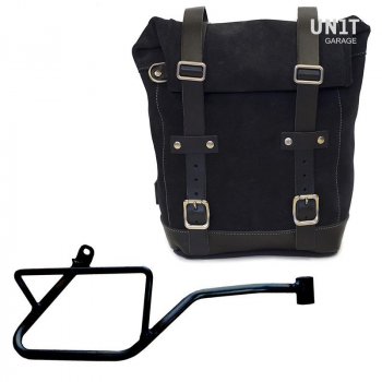 Waxed suede side pannier 10L-14L + Right Frame Moto Guzzi V7 EURO5 PLUS (2025 until now)
