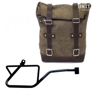 Waxed suede side pannier 10L-14L + Right Frame Moto Guzzi V7 EURO5 PLUS (2025 until now)