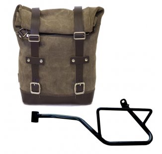 Waxed suede side pannier 10L-14L + Left Frame Moto Guzzi V7 EURO5 PLUS (2025 until now)