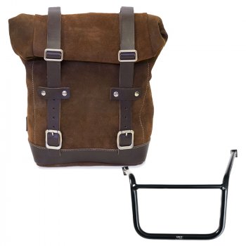 Waxed suede side pannier 10L-14L + Left subframe Guzzi V85TT (2024 until now)