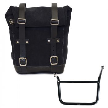 Waxed suede side pannier 10L-14L + Left subframe Guzzi V85TT (2024 until now)