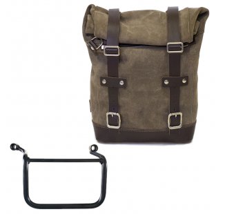 Waxed suede side pannier 10L-14L + Right Frame Royal Enfield Himalayan 450 (2024 until now)