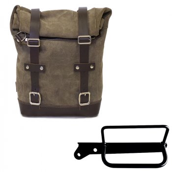 Waxed suede side pannier 10L-14L + Left Frame Royal Enfield Hunter 350