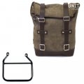Waxed suede side pannier 10L-14L + Right subframe Triumph Speed 400 (Only compatible with our low exhaust code: 4206Low)