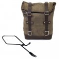 Waxed suede side pannier 10L-14L + Right Frame Triumph Bonneville Bobber