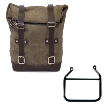 Waxed suede side pannier 10L-14L + Left Subframe Triumph Speed 400 & Scrambler 400 X