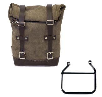 Waxed suede side pannier 10L-14L + Left Subframe Triumph Speed 400 & Scrambler 400 X