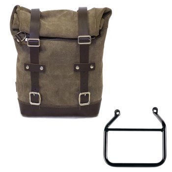 Waxed suede side pannier 10L-14L + Left Subframe Triumph Speed 400 & Scrambler 400 X