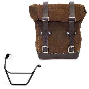 Waxed suede side pannier 10L-14L + Right Subframe Triumph Street Scrambler 900 (2026 until now)