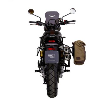 Waxed suede side pannier 10L-14L + Right Subframe Triumph Street Scrambler 900 (2026 until now)