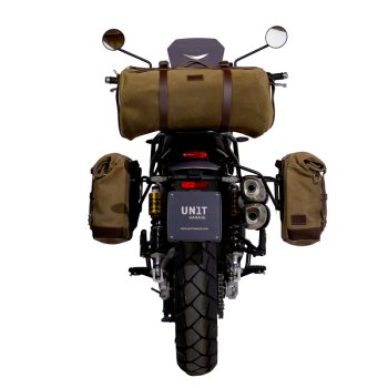 Waxed suede side pannier 10L-14L + Right Subframe Triumph Street Scrambler 900 (2026 until now)
