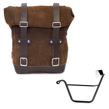 Waxed suede side pannier 10L-14L + Left Subframe Triumph Street Scrambler 900 (2026 until now)