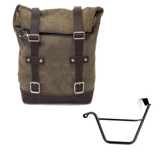 Waxed suede side pannier 10L-14L + Left Subframe Triumph Street Scrambler 900 (2026 until now)