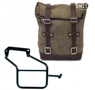 Waxed Suede Side Pannier + Right Subframe Triumph Trident 660