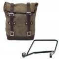Waxed Suede Side Pannier + Left Subframe Kawasaki Z650RS - Z900RS