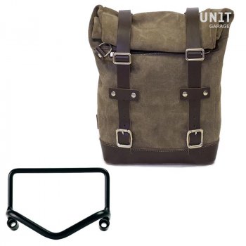 Waxed suede Side Pannier + R18 frame for Fishtail exhaust